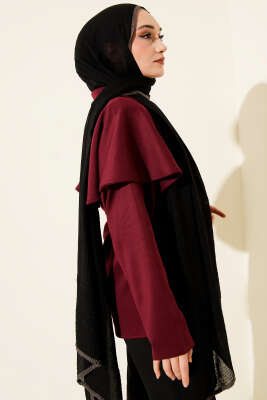 Biyeli Müslin Şal Siyah - Başörtüsü