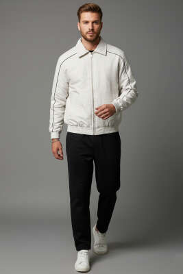 Biyeli Oversize Erkek Mont Taş - Erkek Mont