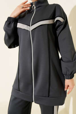 Biyeli Şeritli Scuba İkili Takım Füme - İkili Takım