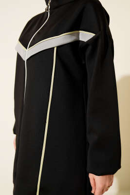 Biyeli Şeritli Scuba İkili Takım Siyah - Scuba Ürünler