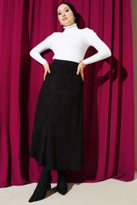 Boğazlı Fitilli Triko Kazak Ekru - Triko Kazak