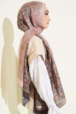 Bohem Esintili Şal Antrasit - Başörtüsü