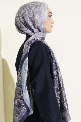 Bohem Esintili Şal Füme - Başörtüsü