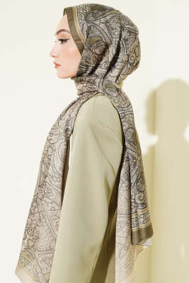 Bohem Esintili Şal Haki - Başörtüsü