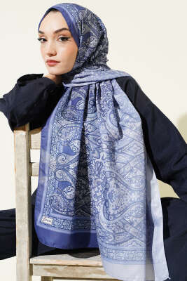 Bohem Esintili Şal İndigo 