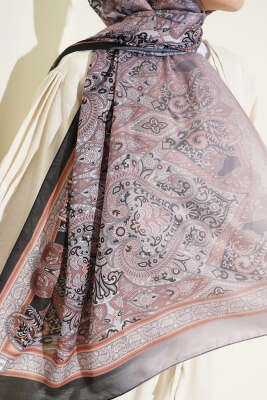 Bohem Esintili Şal Kahve - Başörtüsü