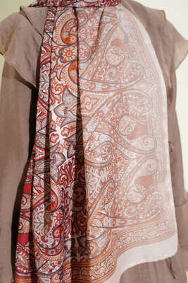 Bohem Esintili Şal Kiremit - Başörtüsü