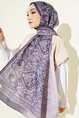 Bohem Esintili Şal Lila - Başörtüsü