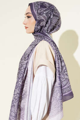 Bohem Esintili Şal Lila - Başörtüsü