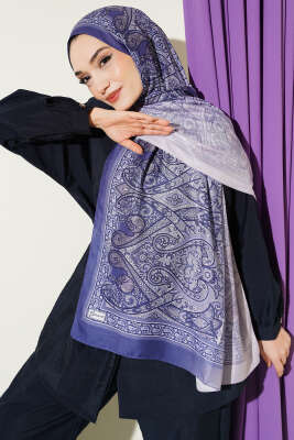 Bohem Esintili Şal Mor - Başörtüsü