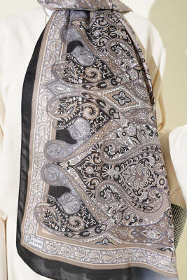 Bohem Esintili Şal Siyah - Başörtüsü