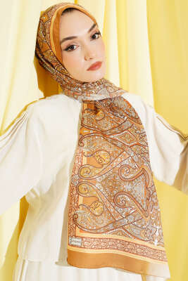 Bohem Esintili Şal Yağ Yeşili - Başörtüsü