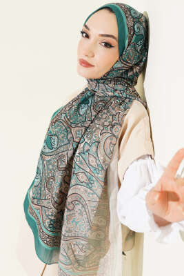 Bohem Esintili Şal Zümrüt - Başörtüsü