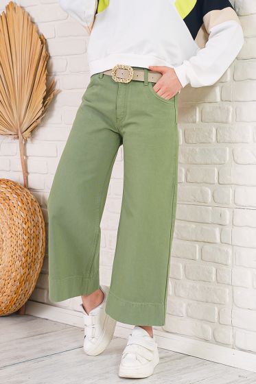 Bol Paça Cep Detaylı Haki Pantolon - Pantolon