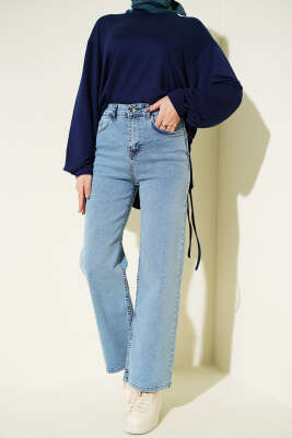 Bol Paça Cepli Kot Pantolon Mavi - FİXAY