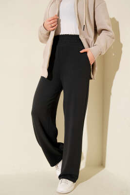 Bol Paça Geniş Bel Lastikli Pantolon Antrasit - Günün Seçilenleri