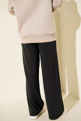 Bol Paça Geniş Bel Lastikli Pantolon Antrasit - Yılın Fırsatı