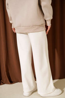 Bol Paça Geniş Bel Lastikli Pantolon Ekru - Günün Seçilenleri