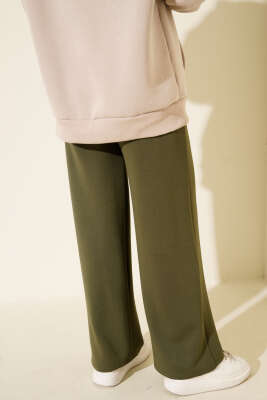 Bol Paça Geniş Bel Lastikli Pantolon Haki - Günün Seçilenleri