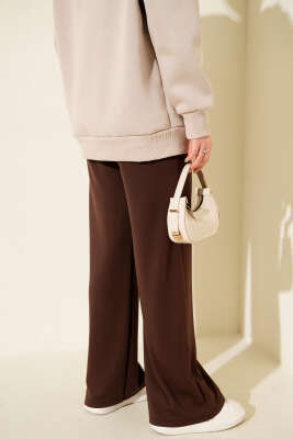 Bol Paça Geniş Bel Lastikli Pantolon Kahve - Günün Seçilenleri