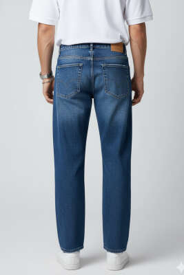 Bol Paça Kot Erkek Pantolon Mavi - Erkek Jean