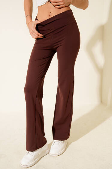 Bol Paça Loyşa Pantolon Kahve - Kadın Giyim Modelleri