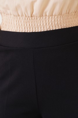 Bol Paça Siyah Kanvas Pantolon - Pantolon