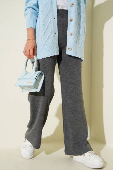 Bol Paça Triko Pantolon Füme - Pantolon