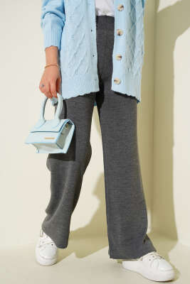 Bol Paça Triko Pantolon Füme 