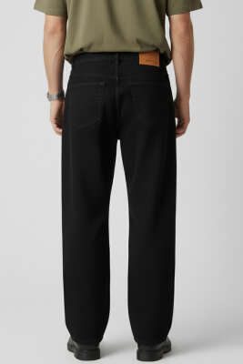 Bol Paçalı Kot Erkek Pantolon Siyah - Erkek Pantolon