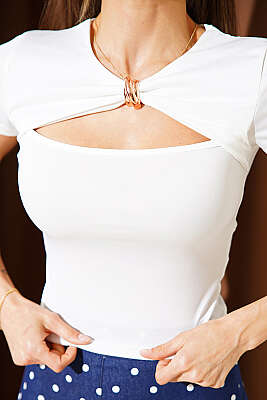 Bolero Tokalı Sandy Bluz Ekru - Kadın Giyim Modelleri