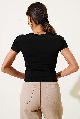 Bolero Tokalı Sandy Bluz Siyah - Kadın Giyim Modelleri