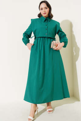 Bolerolu Terikoton Elbise Zümrüt 