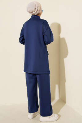 Boncuk Detaylı Scuba İkili Takım Lacivert - Scuba Ürünler