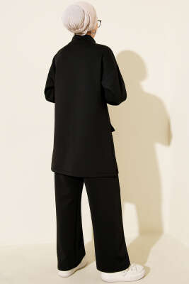 Boncuk Detaylı Scuba İkili Takım Siyah - Scuba Ürünler