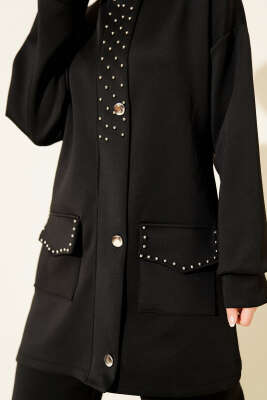 Boncuk Detaylı Scuba İkili Takım Siyah - Scuba Ürünler