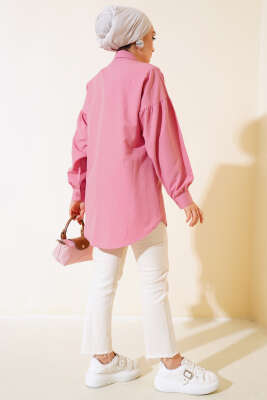 Boncuk İşlemeli Gömlek Gül Kurusu - Tunik