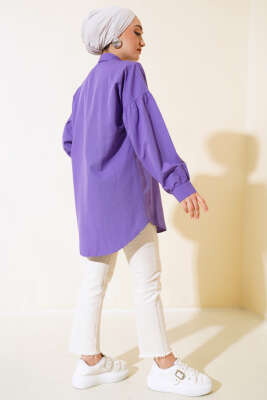 Boncuk İşlemeli Gömlek Menekşe - Tunik