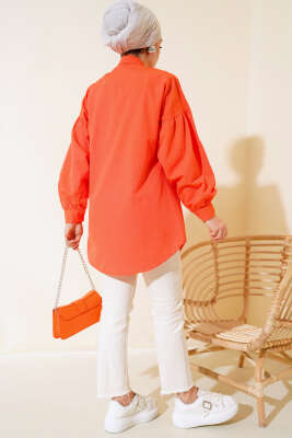 Boncuk İşlemeli Gömlek Oranj - Yılın Fırsatı