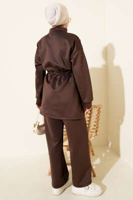 Boncuk Süslemeli İpli Scuba İkili Takım Kahve - Scuba Ürünler