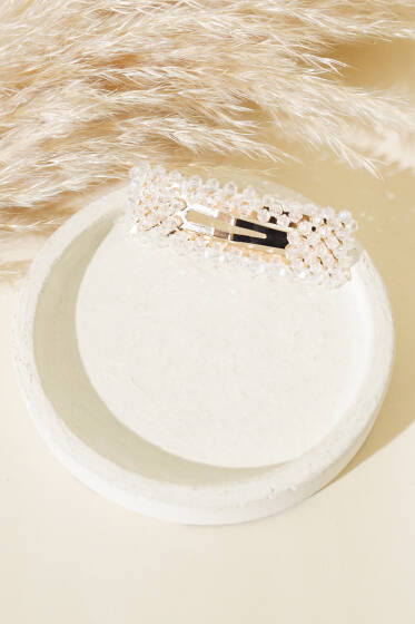 Boncuklu Çıtçıt Toka Ekru - Toka