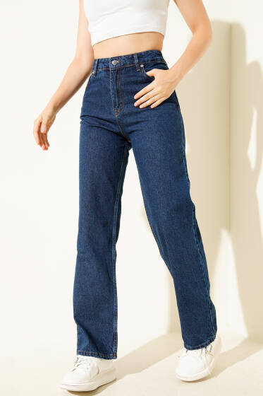 Boru Paça Basic Kot Pantolon Kot - Kadın Giyim Modelleri