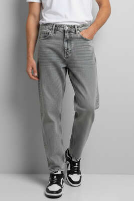 Boru Paça Fit Kot Erkek Pantolon Gri - DEEP BROWN