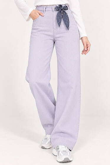 Boru Paça Lavanta Mavisi Jean Pantolon - Pantolon