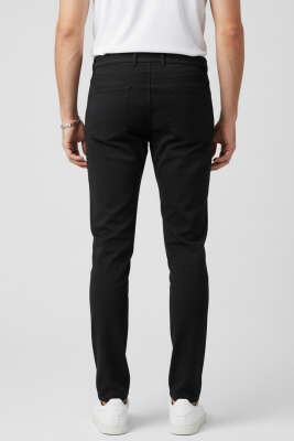 Boru Paça Likralı Erkek Pantolon Siyah - Erkek Pantolon