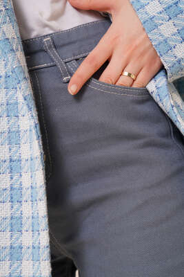 Boru Paça Petrol Yeşili Jean Pantolon - Pantolon