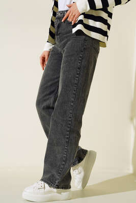 Boru Paça Siyah Orta Kar Jean Pantolon - 3