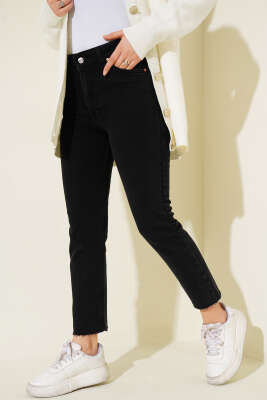 Boru Paça Sökük Jean Pantolon Füme 