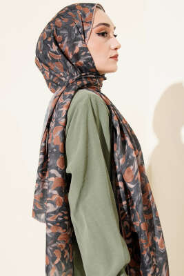 Botanik Desen Demore Şal Camel - Başörtüsü
