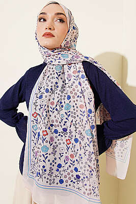 Botanik Desen Soft Şal Pudra - Başörtüsü